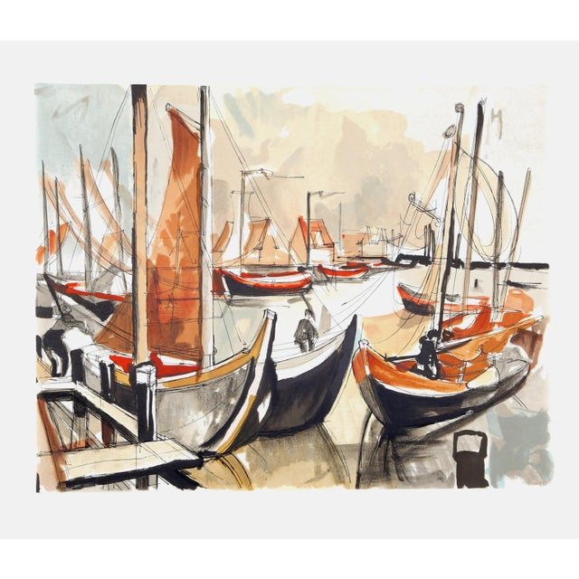Honfleur Laurent Marcel Salinas Year: circa 1980 Size: 25.5 in. x 19.5 in. Lithograph, signed in pencil EA