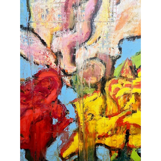 Aaron Fink, Large Modernist Rose Bouquet Oil on Linen Painting Aaron Fink, 2002 For Sale - Image 12 of 15