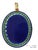 Vintage 18k 750 Yellow Gold Royal Blue & Green Enamel Locket Pendant Necklace For Sale