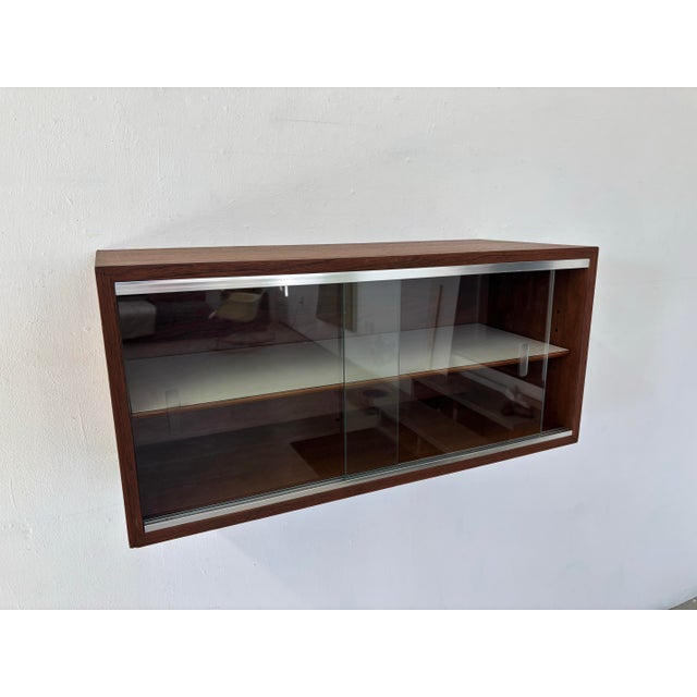 Brown Mid 20th Century Pair of Floating Wall Cabinets in the Style of George Nelson For Sale - Image 8 of 12