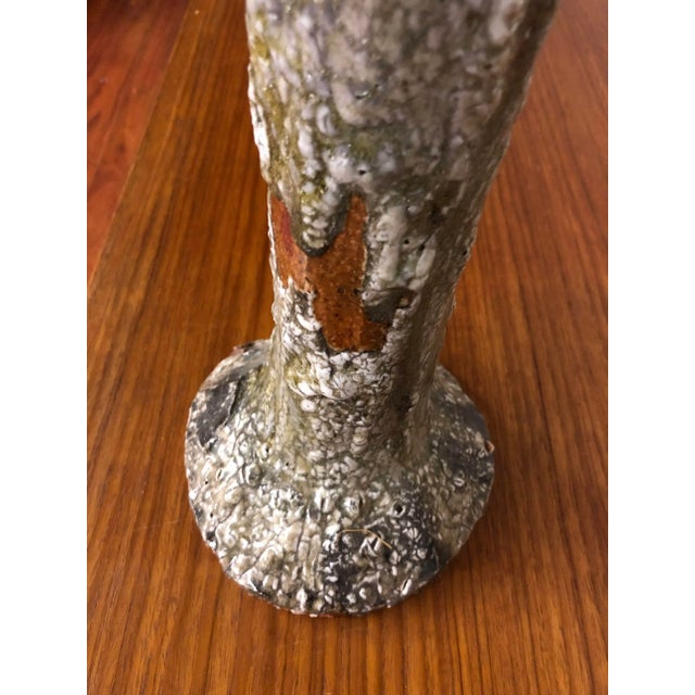 Shino Glazed Tall Ceramic Vase For Sale - Image 9 of 13