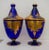 1960s 1960s Cobalt Blue & Gold Murano Glass Urns - a Pair For Sale - Image 5 of 6