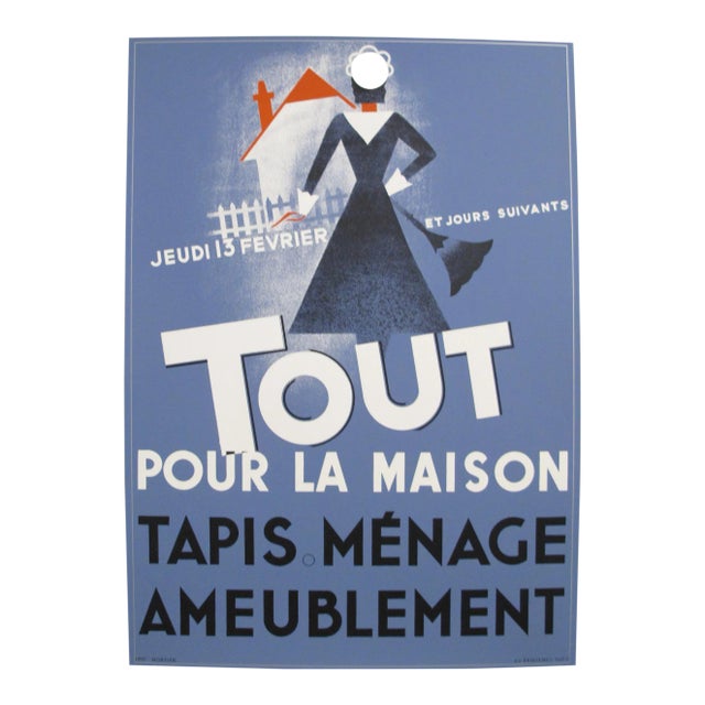 1980s French Poster - Tout Pour La Maison. Tapis, Menage, Ameublement (Everything for the Home. Rugs, Cleaning, Furniture) For Sale