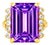 14K Yellow Gold Diamond Amethyst Antique Statement Ring, Size 5.5 For Sale
