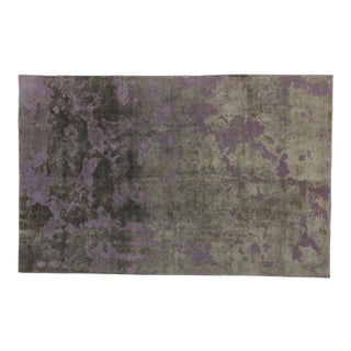 Vintage Turkish Purple and Gray Contemporary Rug - 06'03 X 09'09 For Sale