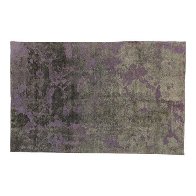 Vintage Turkish Purple and Gray Contemporary Rug - 06'03 X 09'09 For Sale