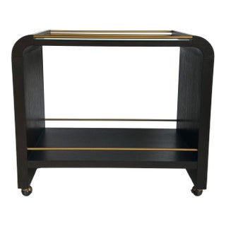 Worlds Away Modern Myer Waterfall Edge Bar Cart For Sale