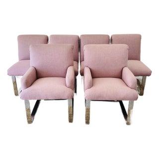 Vintage 1970s Paul Evans Cantilever Modern Dining Chairs, Set of 6 For Sale