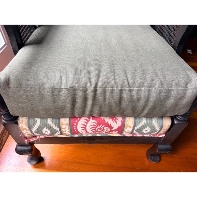 Verified NBCUniversal Television Hollywood Production Provenance, Late 19th Century Ebonized Hardwood Cane Armchair, Victorian Era Colonial Style For Sale - Image 12 of 12