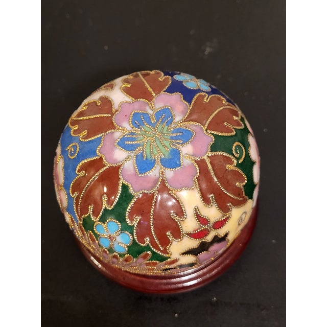 Mid-Century Modern Vintage Cloisonne Enamel Brass Paper Weight For Sale - Image 3 of 9