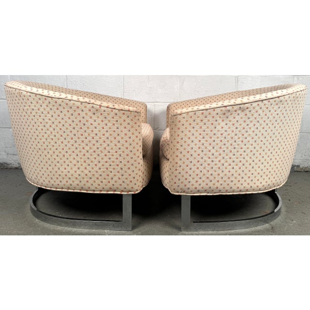 Mid 20th Century Mid 20th Century Pair of Chrome Strap Barrel Lounge Chairs Attributed to Finn Andersen for Selig For Sale - Image 5 of 16