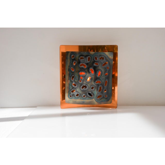 Vintage Brutalist Copper Wall Sconce from Boréns, 1960s For Sale - Image 10 of 15