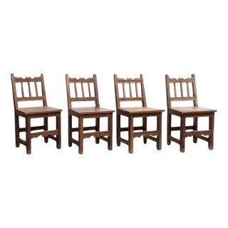 Mid-Century Modern Rationalist Wood Chairs, 1940s, Set of 4 For Sale