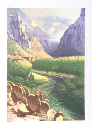 H. Koslow, "Valley of the Virgin Run," Lithograph