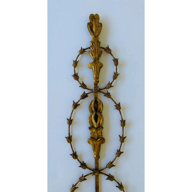 Myran Allan Luxury Lighting Italian Craved Wood Gold Sconces Pair For Sale In Atlanta - Image 6 of 8