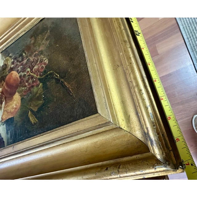 Brown 1900s Framed Still Life Painting of Fruit For Sale - Image 8 of 12