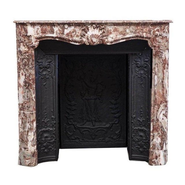 18th Century Parisian Louis XV Marble Fireplace For Sale - Image 5 of 8