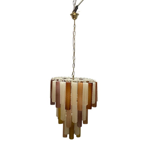 Large Murano Glass Tube Chandelier, 1980s For Sale - Image 11 of 11