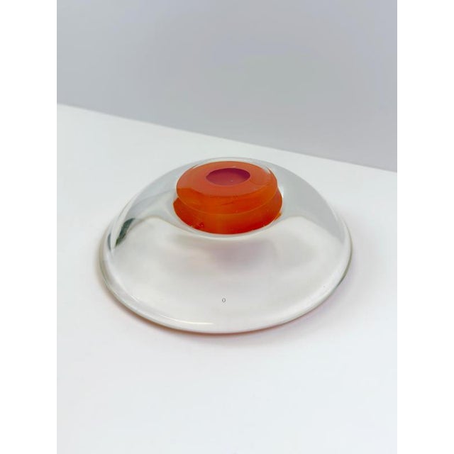 Glass Modernist Red Sommerso Murano Glass Bowl, Italy, 1970s For Sale - Image 7 of 10