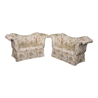 Baker Classic Bedroom Window Benches in Floral - A Pair For Sale