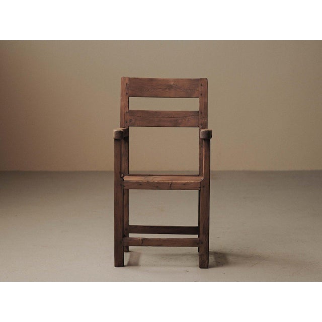 Alpine Folk Art Armchair in Larch and Pine, 1900s For Sale - Image 5 of 15