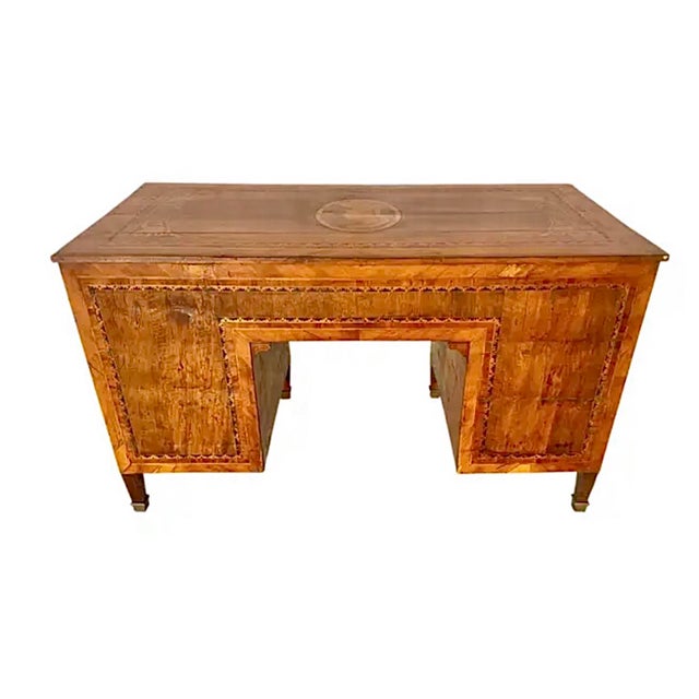 Wood 18th Century Italian Neoclassical Marquetry Desk in Style of Giuseppe Maggiolini For Sale - Image 7 of 18