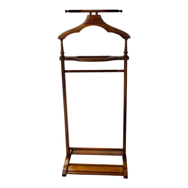 1960’s Vintage Mid-Century Modern Men’s Bedroom Wood Suit Valet For Sale