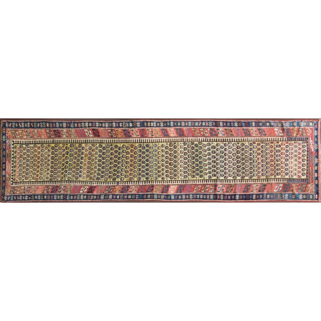 Gold Antique Shirvan / Caucasian Runner, 3'6" × 13'8" For Sale - Image 8 of 10