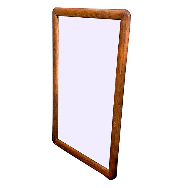 Mid 20th Century Large Oak Wood Framed Mirror For Sale - Image 9 of 15