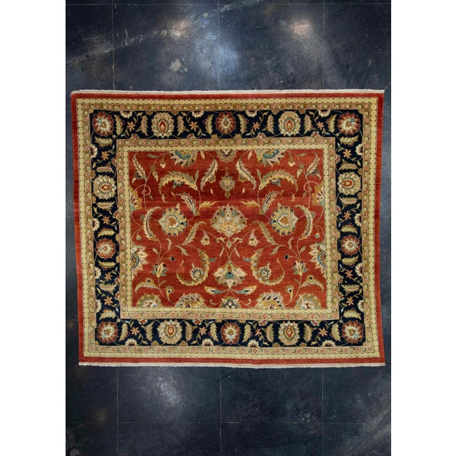Red Oushak Square Rug 8'10" x 8' #17006 For Sale - Image 8 of 8
