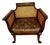 Early 19th Century Regency Style Mahogany and Cane Bergere Armchair With Leather Tufted Cushion For Sale