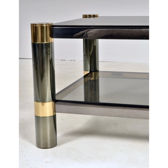 1970s Karl Springer Gunmetal and Gold Cocktail Table, Usa C 1970s For Sale - Image 5 of 9