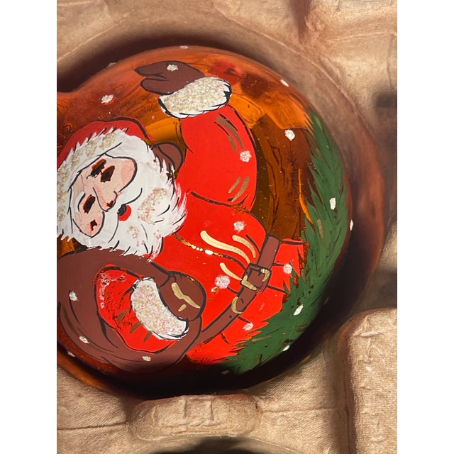 Vintage Jumbo Handpainted European Christmas Ornaments in Box For Sale - Image 10 of 11