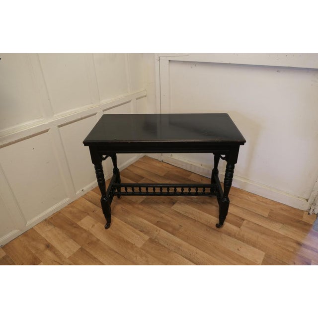 Ebonised Occasional Card Hall Table For Sale - Image 3 of 9
