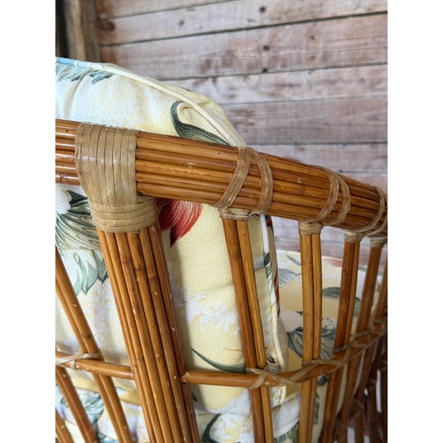 Vintage Coastal Organic Modern Pencil Rattan Lounge Chairs – Pair For Sale - Image 9 of 12
