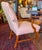Darling little side chair perfect for the corner of a bedroom or bathroom. Pink stripe upholstery on seat and back with...