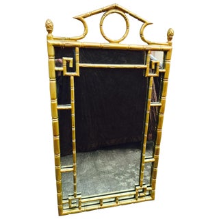 Greek Key Faux Bamboo Mirror For Sale