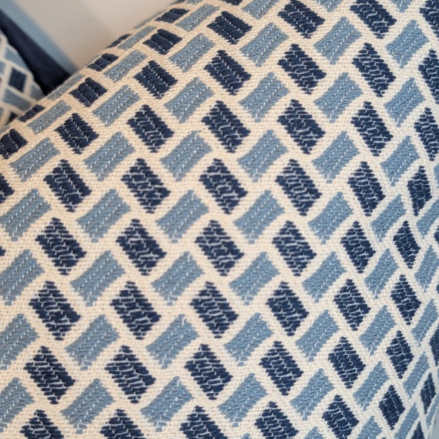 Brunschwig & Fils Briquetage Sky & Indigo Pillow - Single For Sale In Greensboro - Image 6 of 6