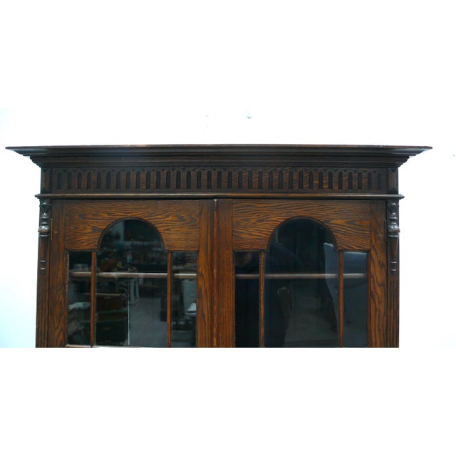 Antique Display Bookcase in Dark Nutwood, England, 1890s For Sale - Image 4 of 7