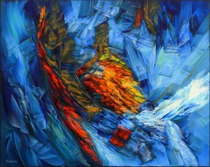 "Blue Eternity" Contemporary Abstract Oil Painting by Sergei Inkatov