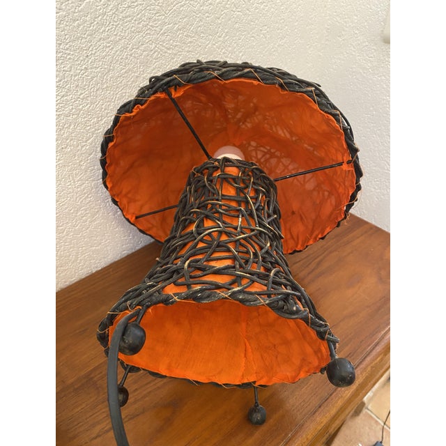 Large Mushroom Lamp in Woven Rattan, 1970 For Sale - Image 12 of 18