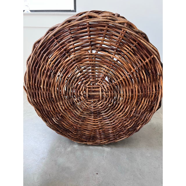 Mid 20th Century French Farmhouse Woven Grapevine Basket For Sale - Image 10 of 12