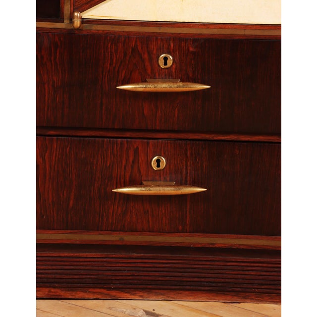 Paolo Buffa 1940s Paolo Buffa Italian Rosewood and Parchment Cabinet For Sale - Image 4 of 9