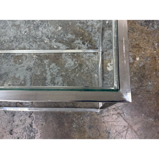 Modern Chrome + Glass Console Table For Sale - Image 10 of 12