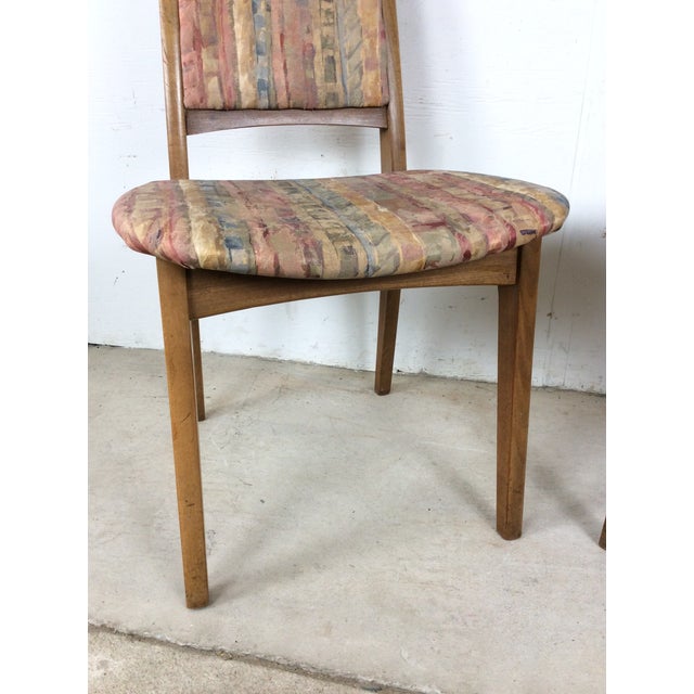 Set of 6 Mid Century Modern Dining Chairs With Vintage Upholstery For Sale - Image 14 of 18