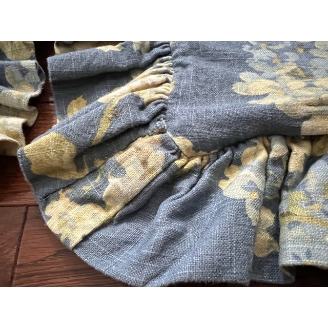 Pair of Waverly Chambray Blue Hydrangea Custom Pillow Shams For Sale - Image 11 of 12