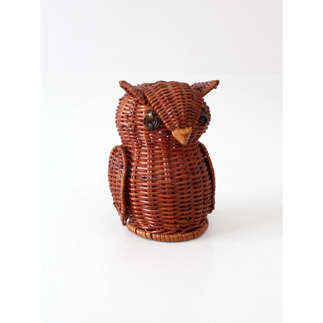 Vintage Wicker Owl Basket For Sale - Image 12 of 12