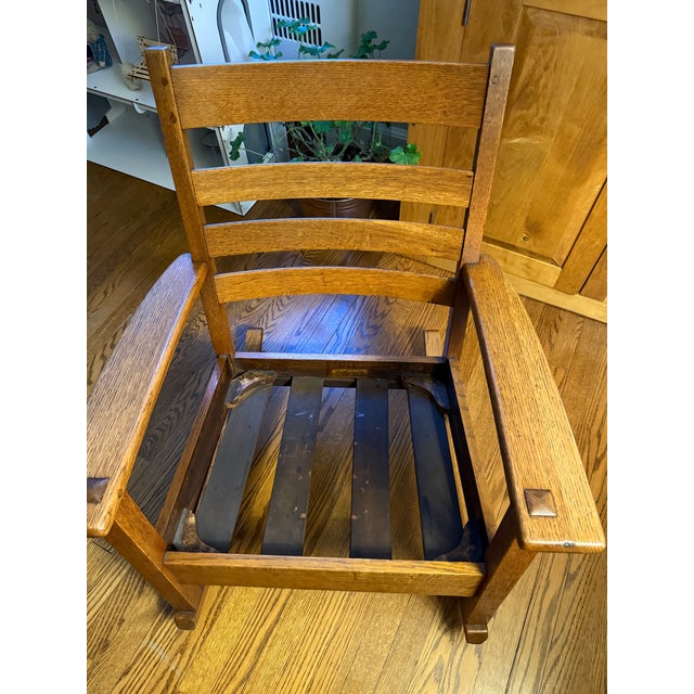 1900 - 1909 Early 20th Century Charles P. Limbert Arts & Crafts Rocking Chair For Sale - Image 5 of 5