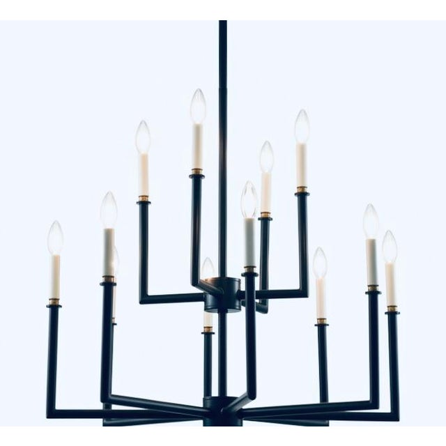 Custom-Made 12 Light Candlestick Chandelier Light Fixture For Sale - Image 4 of 7