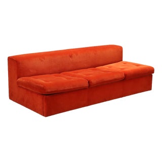Vintage Zanotta Three Seater Sofa in Fabric, Italy, 1970s For Sale